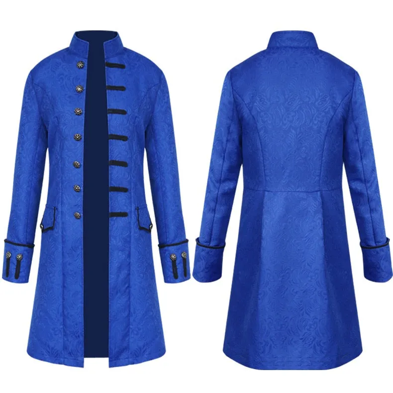 Men Medieval Turtleneck Battle Vintage Cosplay Coat Jackets