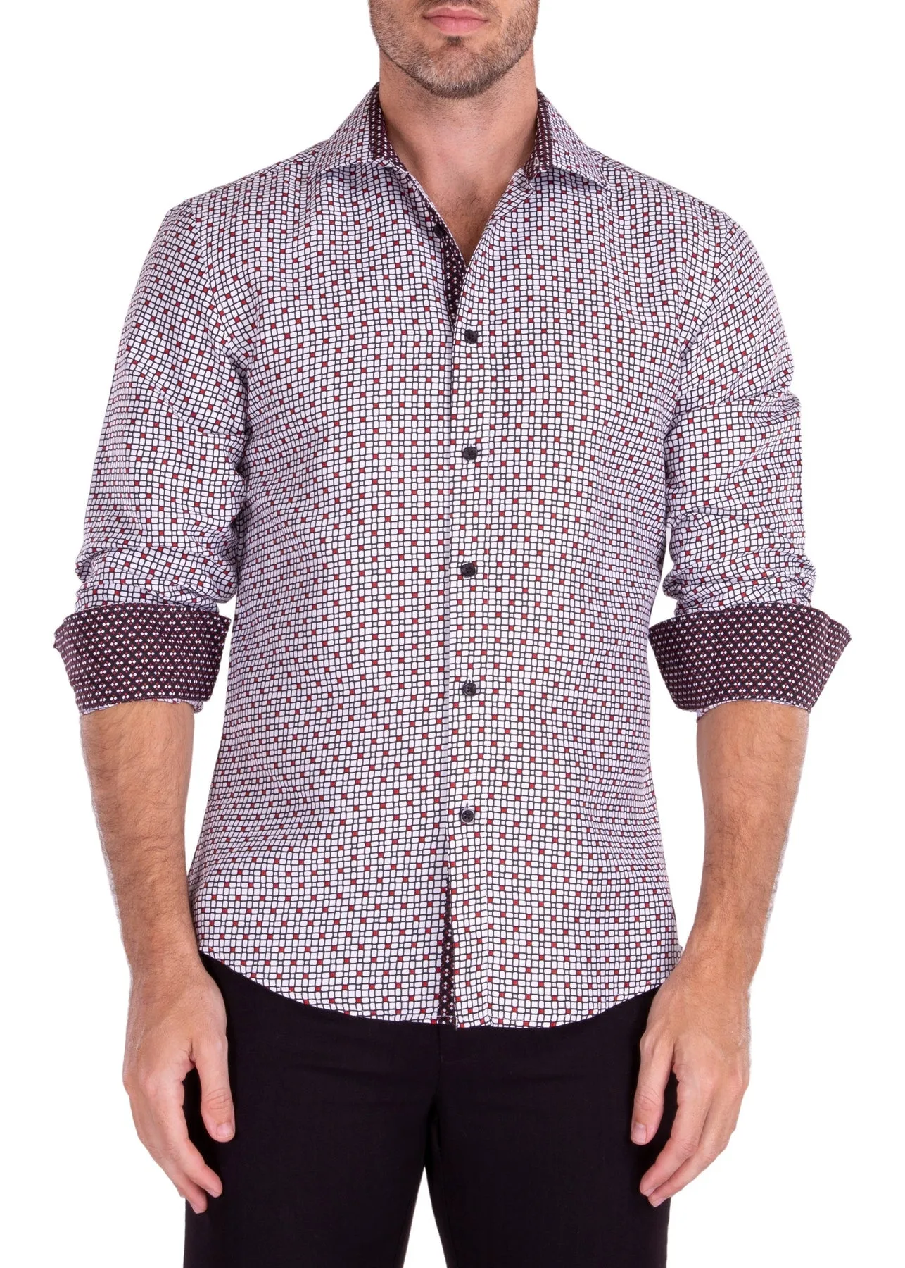 MEN'S LONG SLEEVES NAVY or WHITE DRESS SHIRT | MODERN FIT EUROPEAN DESIGN | 222301