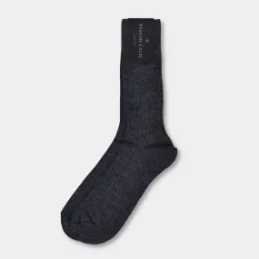 Merino Rib Socks - Anthracite