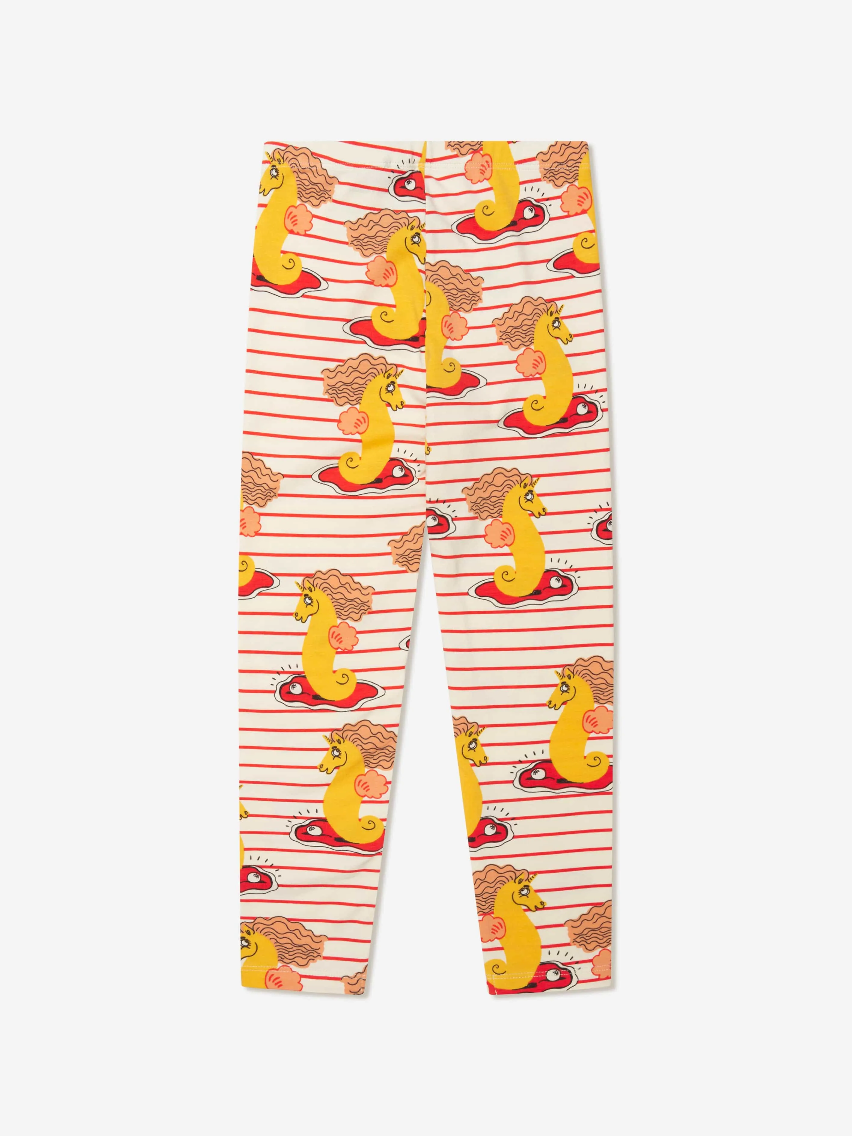 Mini Rodini Girls Unicorn Seahorse Leggings in Red