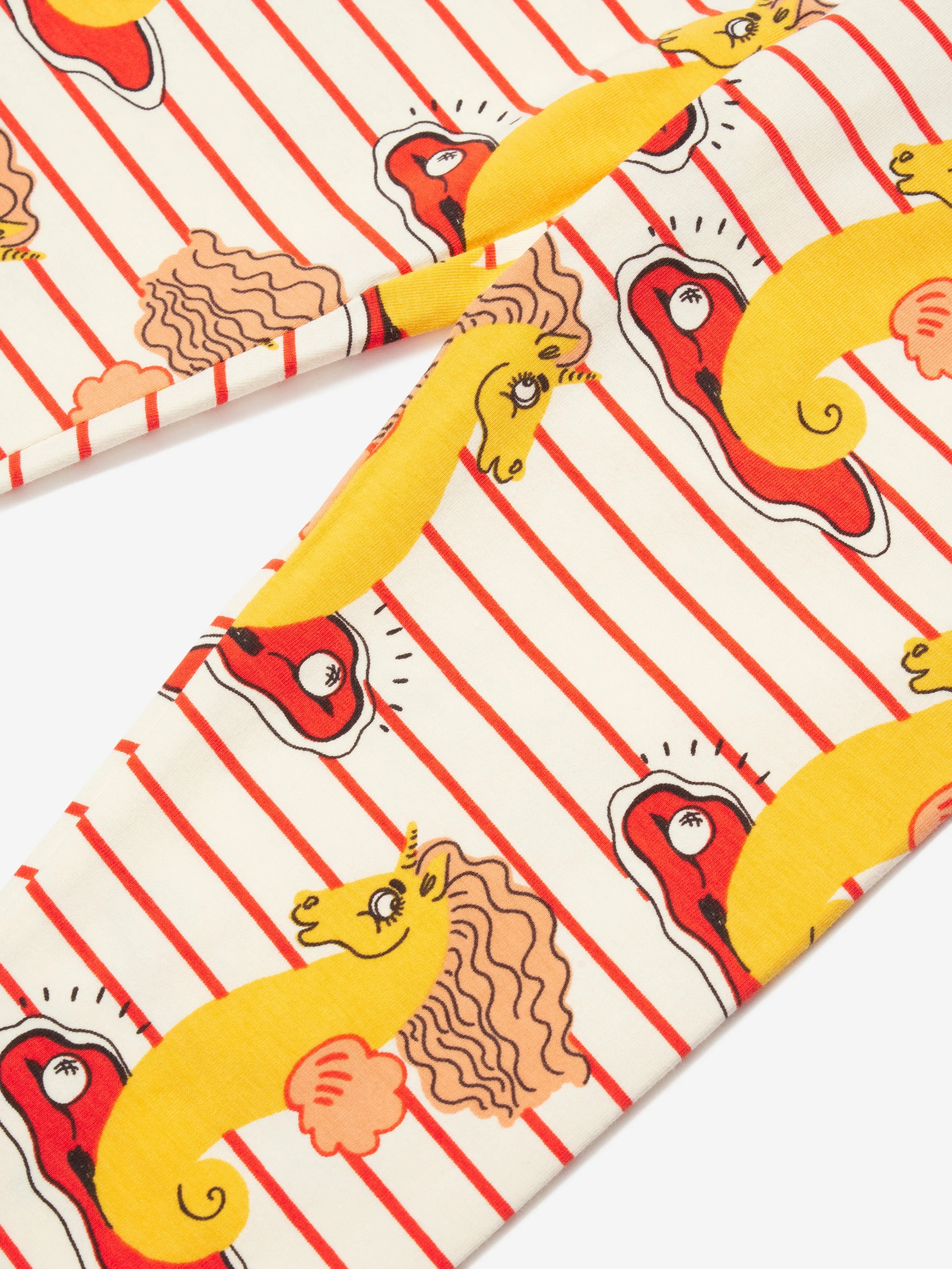 Mini Rodini Girls Unicorn Seahorse Leggings in Red