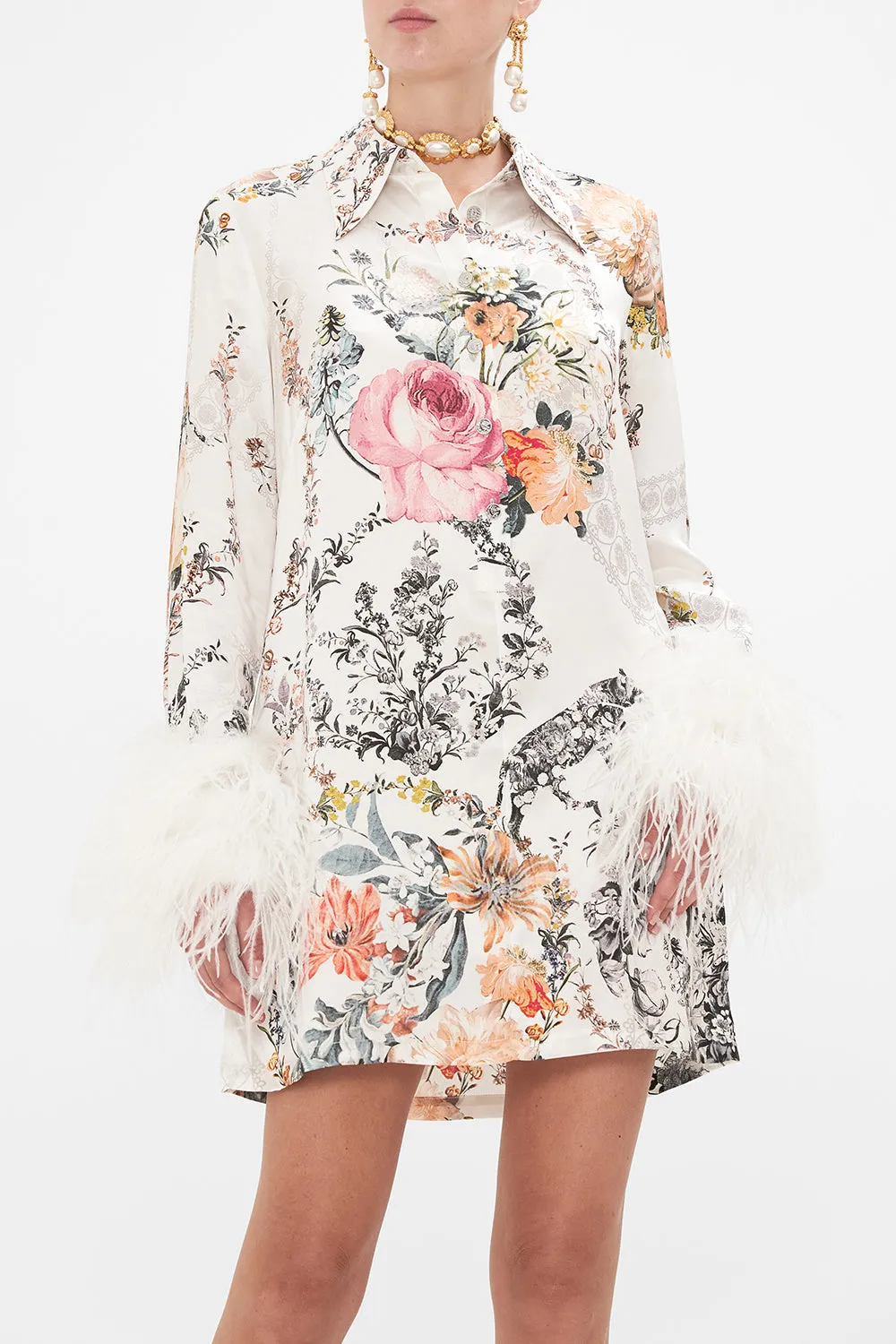 MINI SHIRT DRESS WITH FEATHERS DE HAAR MEMOIRS