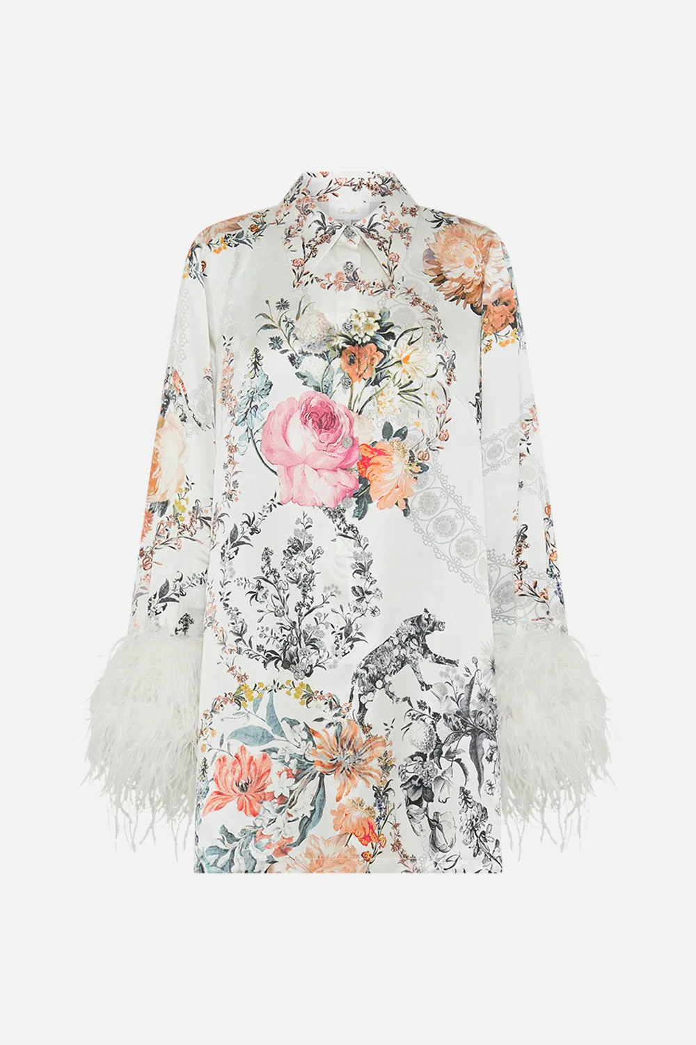 MINI SHIRT DRESS WITH FEATHERS DE HAAR MEMOIRS