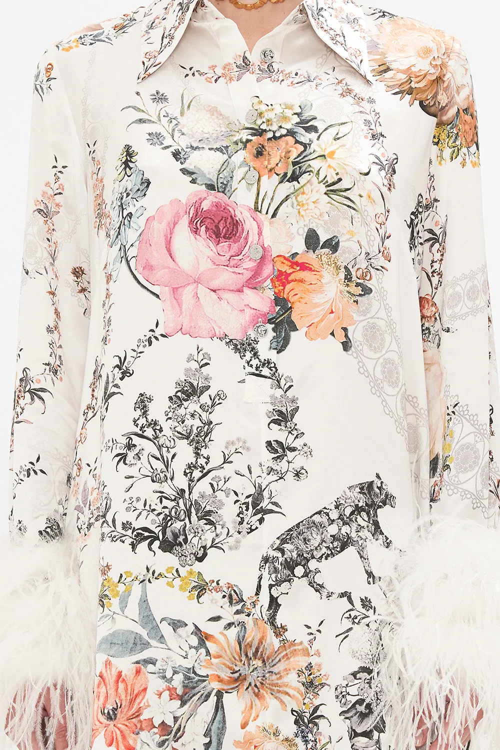 MINI SHIRT DRESS WITH FEATHERS DE HAAR MEMOIRS