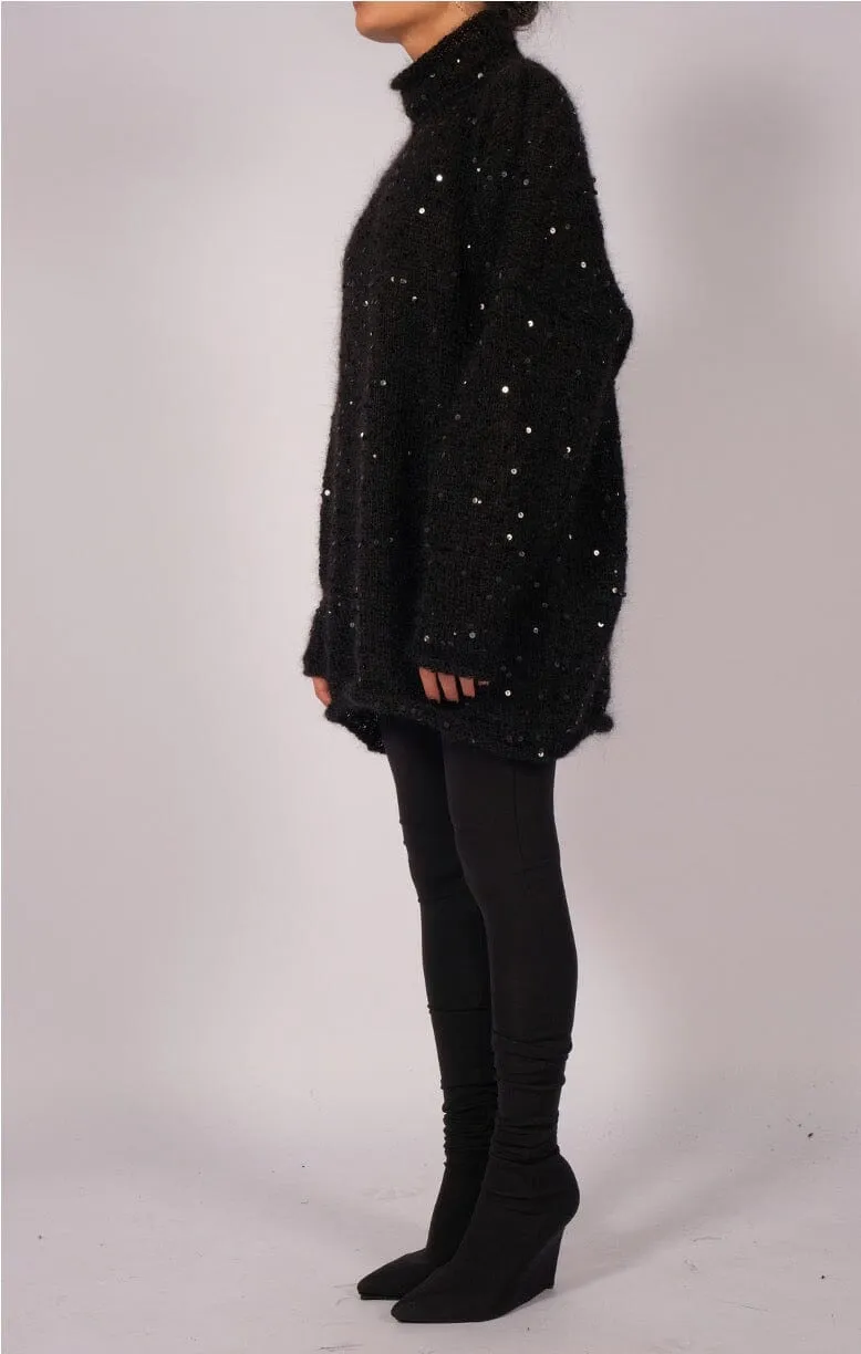 Mohair Turtleneck with Sequins