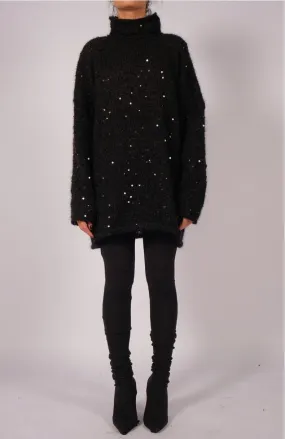 Mohair Turtleneck with Sequins