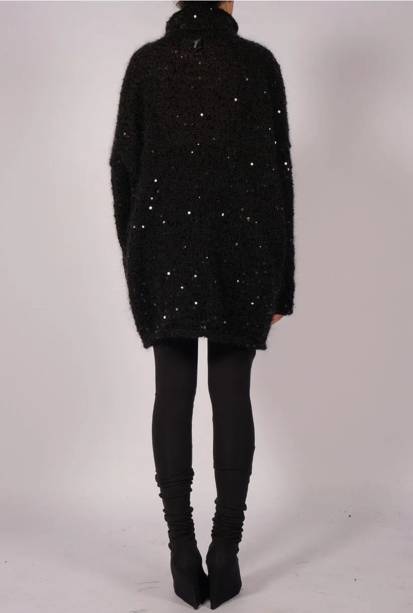 Mohair Turtleneck with Sequins