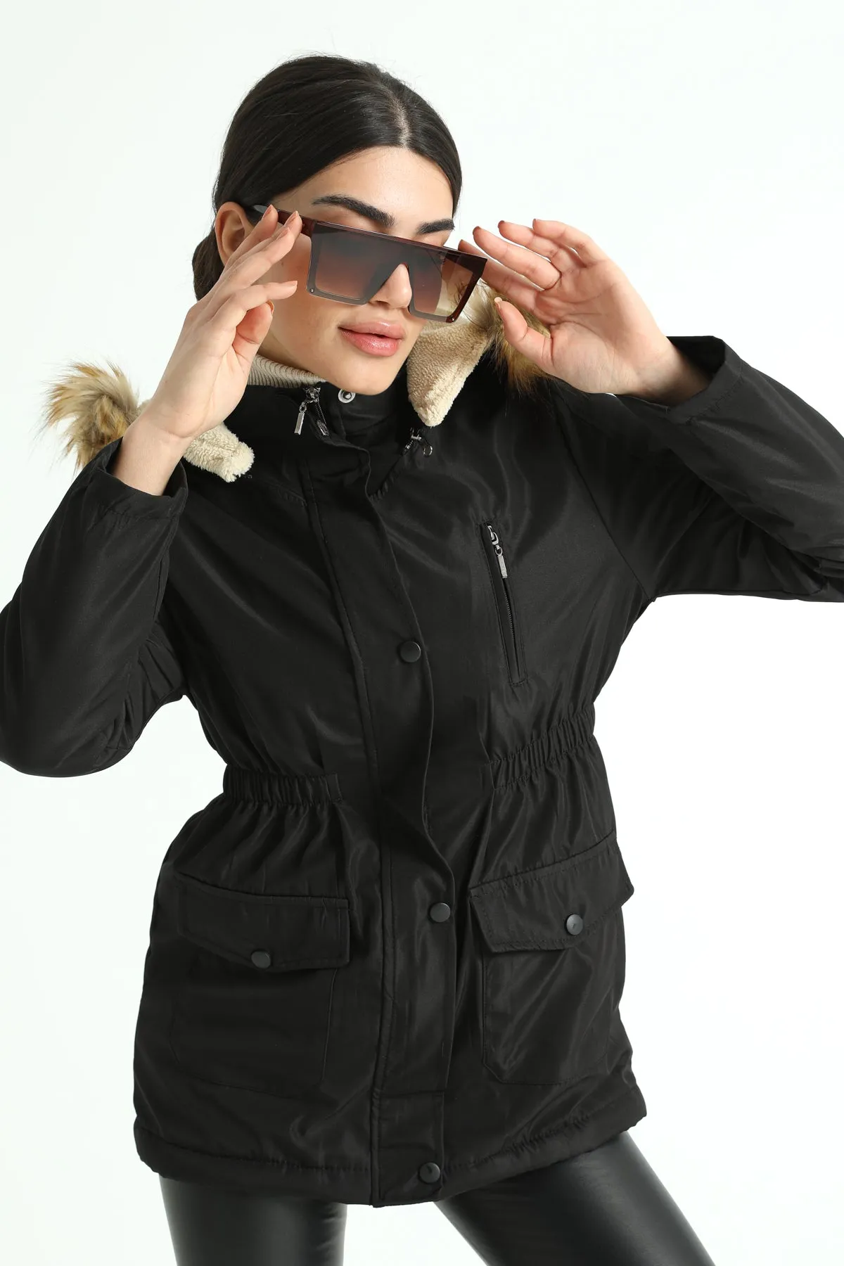 MPL Women's Regular Fit Lined Hooded Comfortable Jacket with Elastic Waist and Many Pockets 60073 - Tonalá