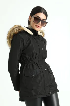 MPL Women's Regular Fit Lined Hooded Comfortable Jacket with Elastic Waist and Many Pockets 60073 - Tonalá