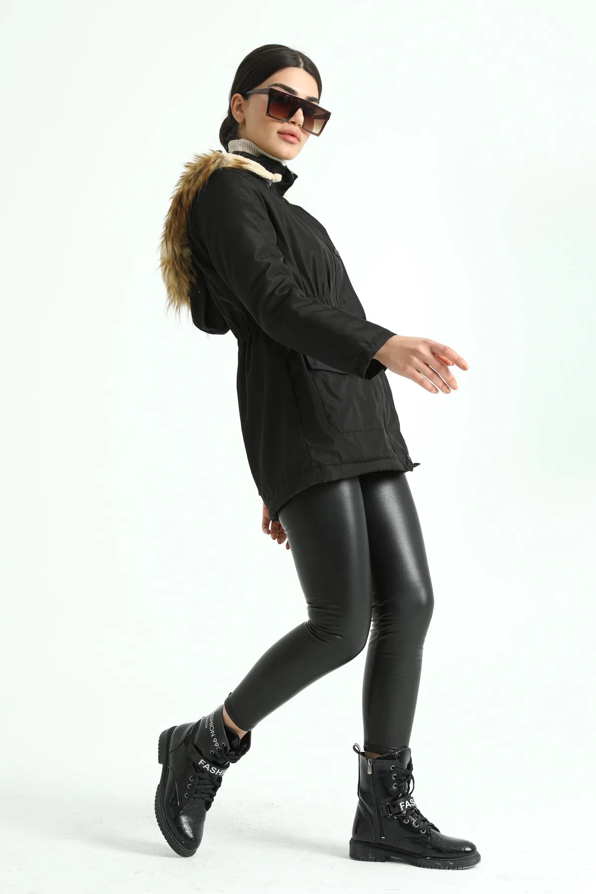 MPL Women's Regular Fit Lined Hooded Comfortable Jacket with Elastic Waist and Many Pockets 60073 - Tonalá