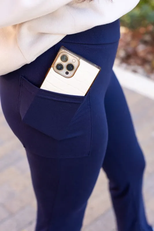 Navy Bootcut Leggings