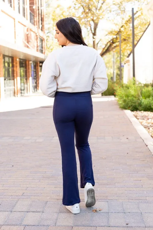 Navy Bootcut Leggings