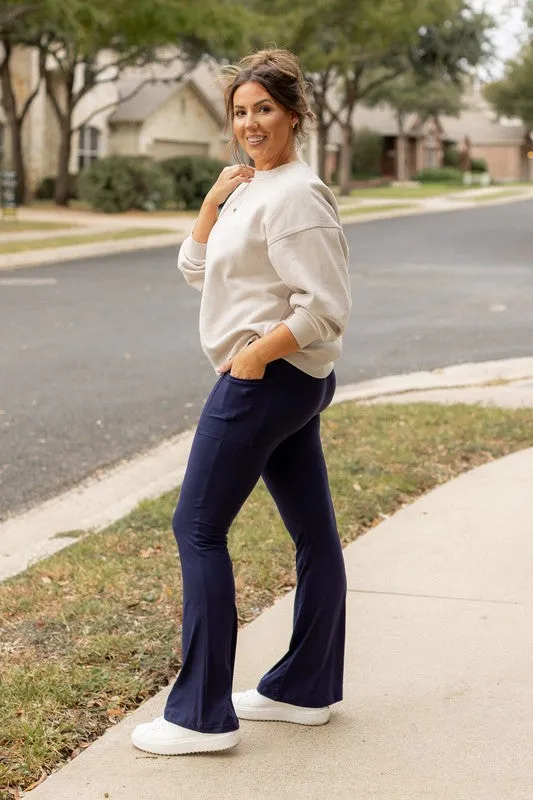 Navy Bootcut Leggings