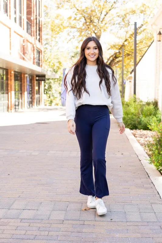 Navy Bootcut Leggings