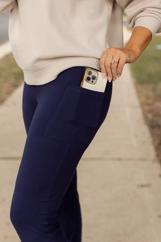 Navy Bootcut Leggings