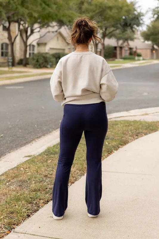 Navy Bootcut Leggings