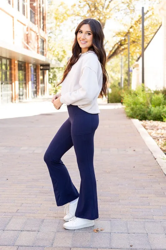 Navy Bootcut Leggings