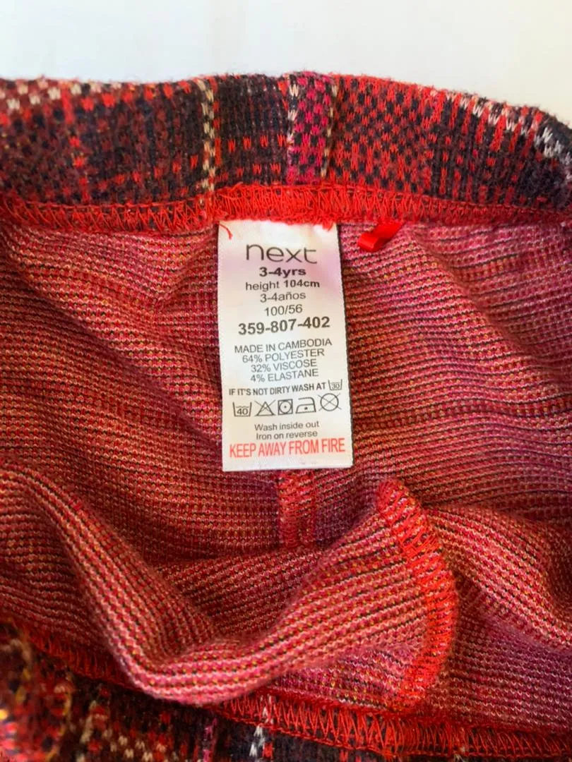 Next checkers leggings size 3-4 years