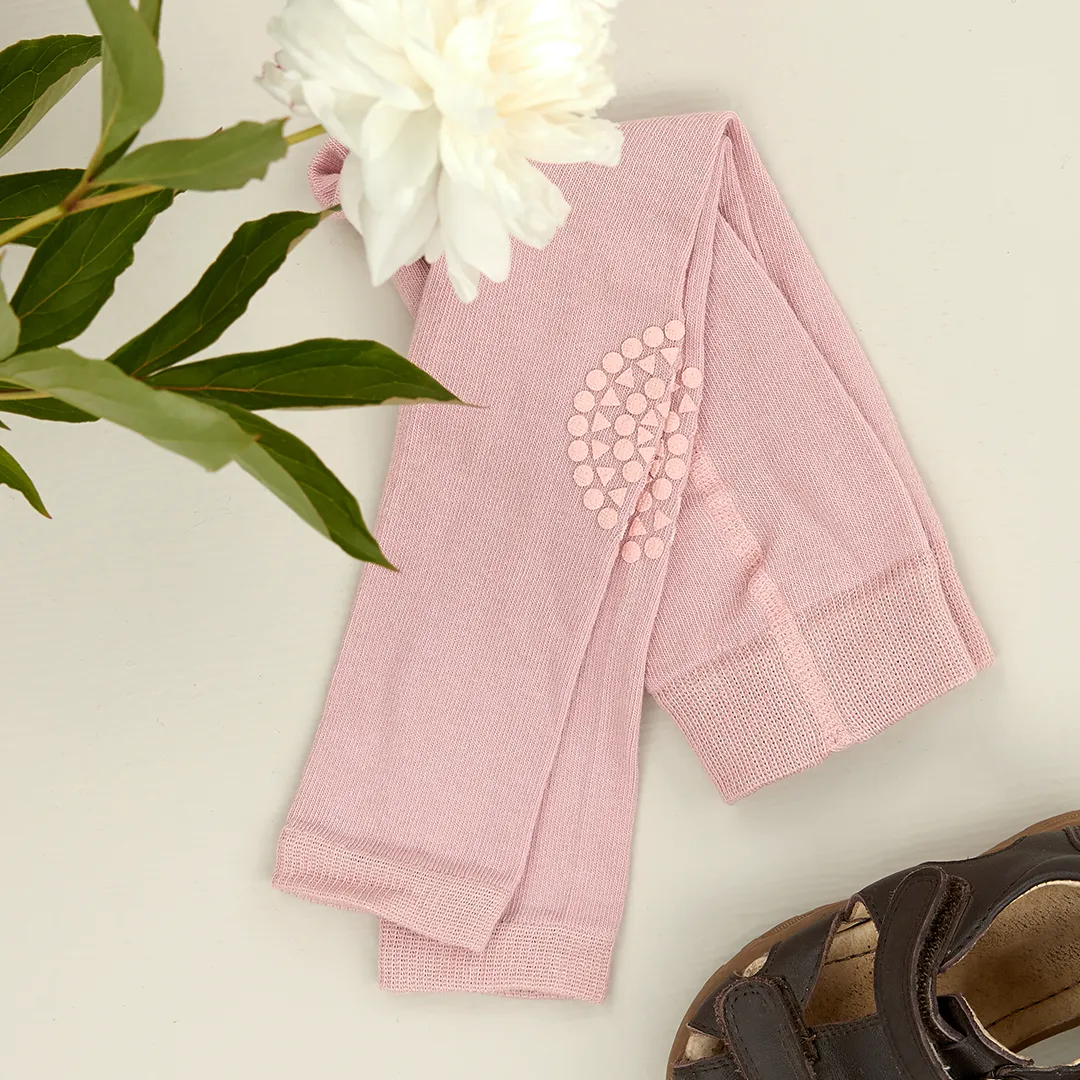 Non-slip crawling leggings with grip for babies and toddlers - Dusty Rose