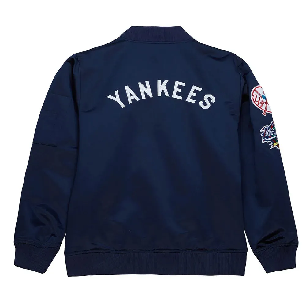 NY Yankees Navy Satin Jacket For Men and Women