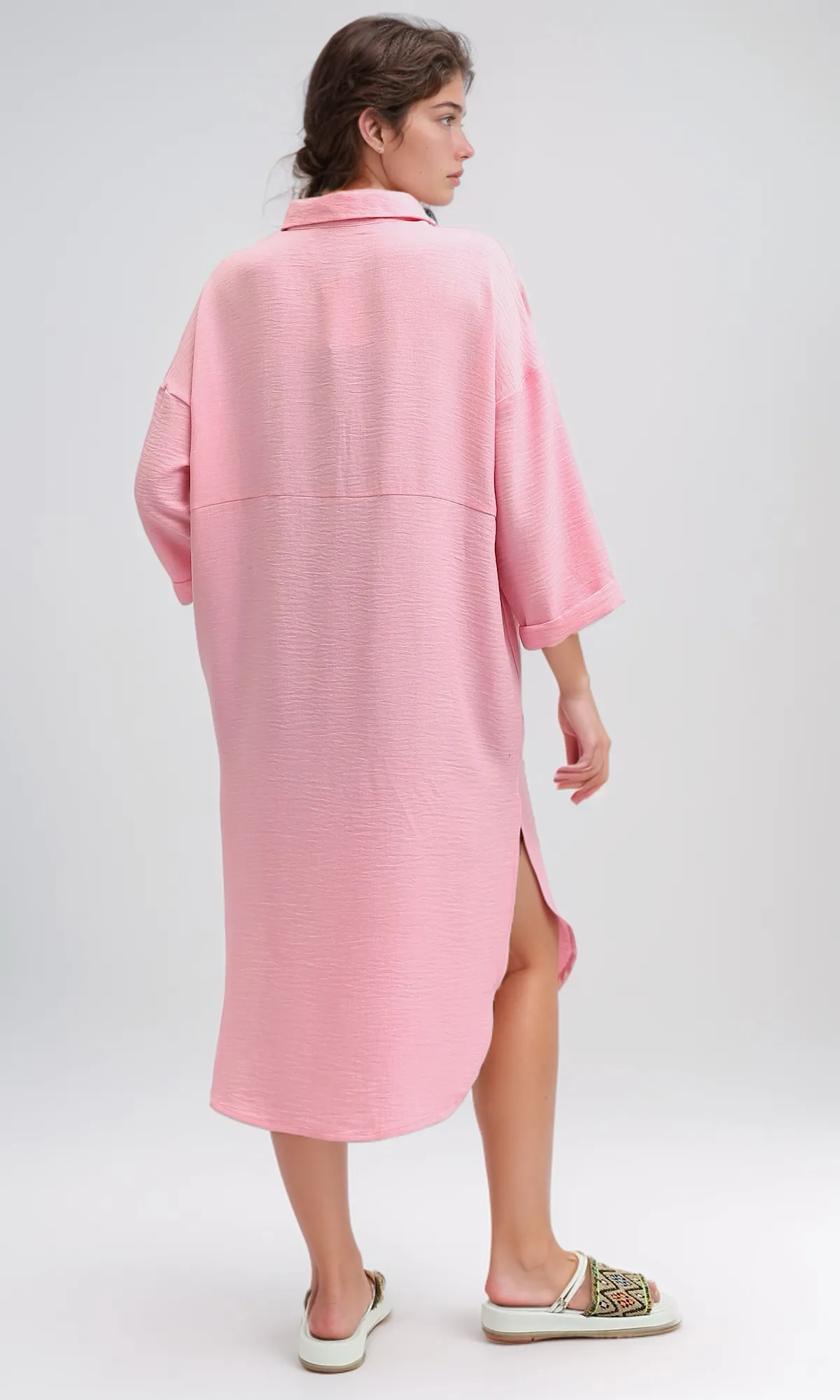 O191178 Rose Dress With Bottoms Round Slits