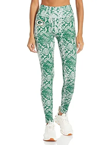 Officially Licensed Zubaz Women's NFL NFL Post Print Legging, Green Bay Packers, Size Medium