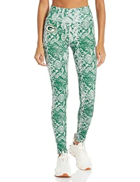 Officially Licensed Zubaz Women's NFL NFL Post Print Legging, Green Bay Packers, Size Medium