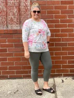 Olive Capri Legging  *No Pocket*