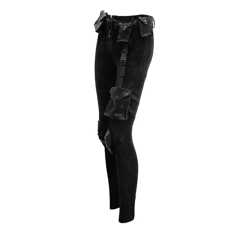'Perdition' Punk Pants with Decorative Faux Leather Holster