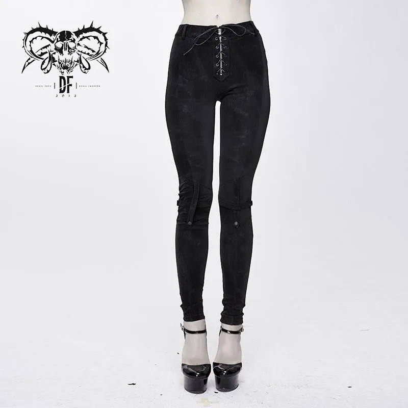 'Perdition' Punk Pants with Decorative Faux Leather Holster
