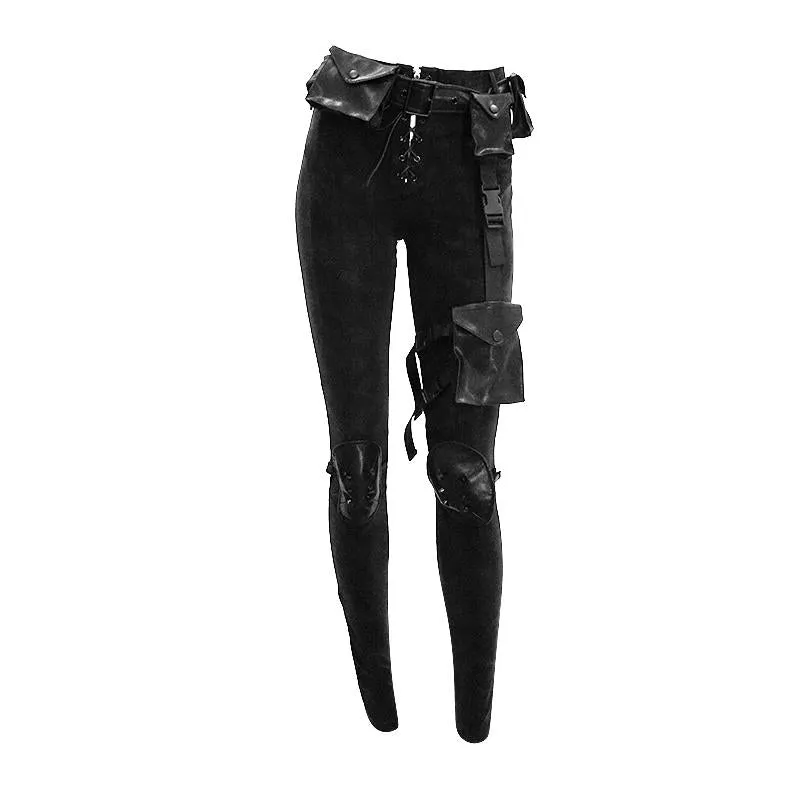 'Perdition' Punk Pants with Decorative Faux Leather Holster