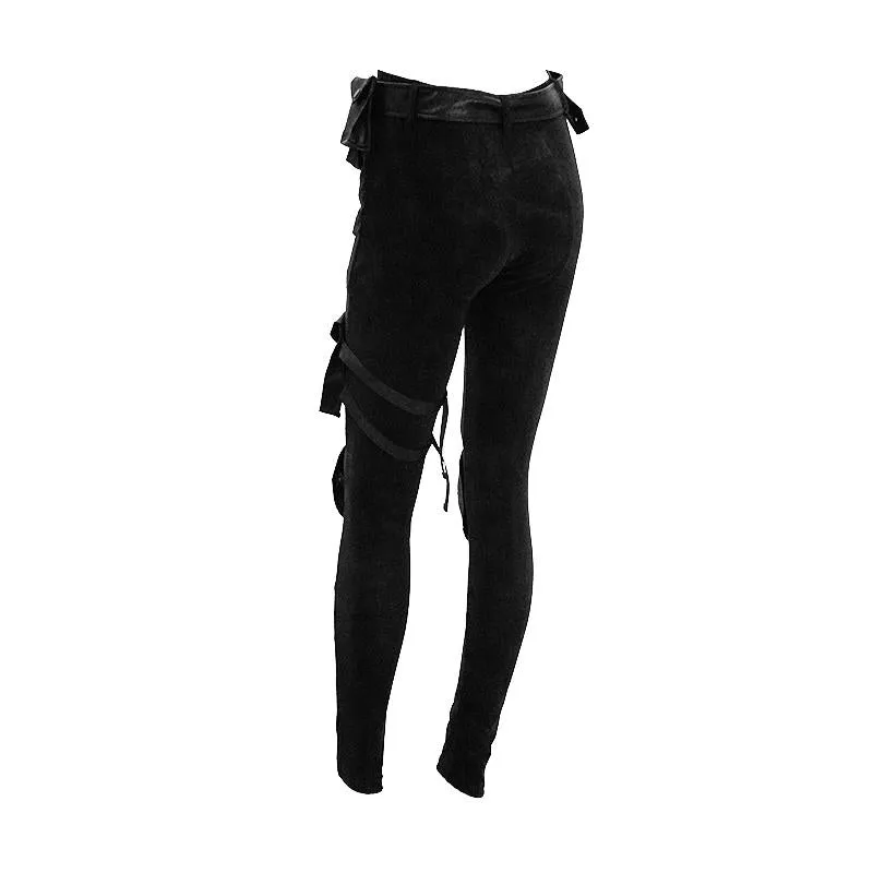 'Perdition' Punk Pants with Decorative Faux Leather Holster
