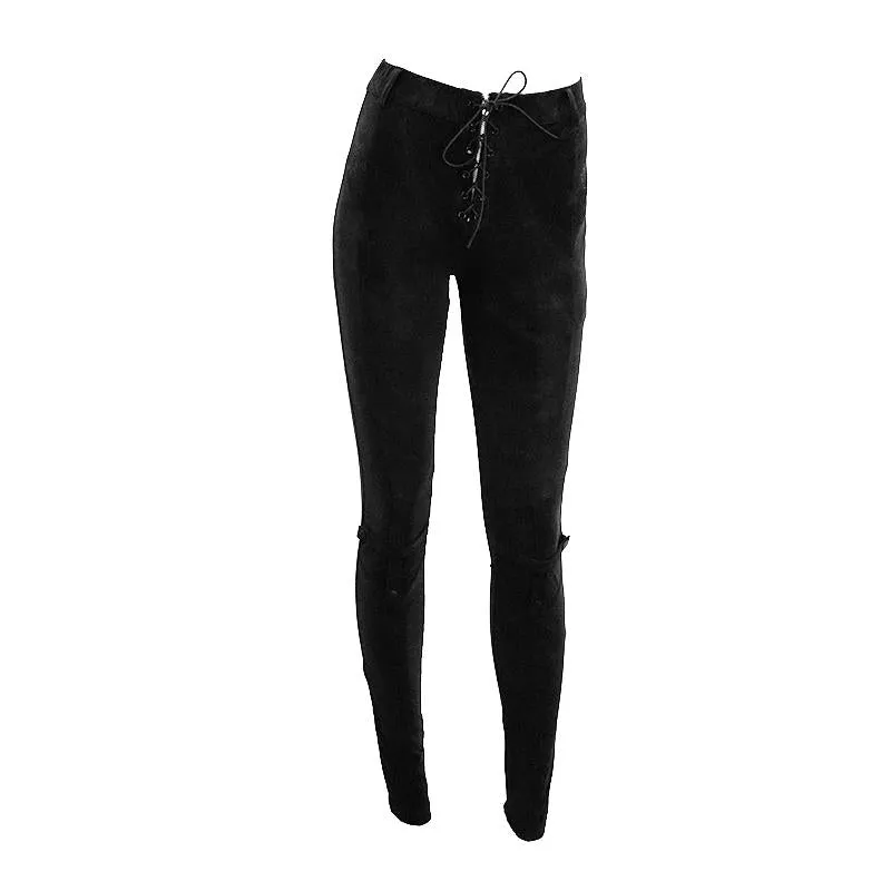 'Perdition' Punk Pants with Decorative Faux Leather Holster
