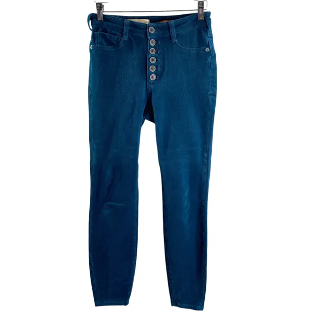 PILCRO Size 26 Teal Button Fly Corduroy PANTS
