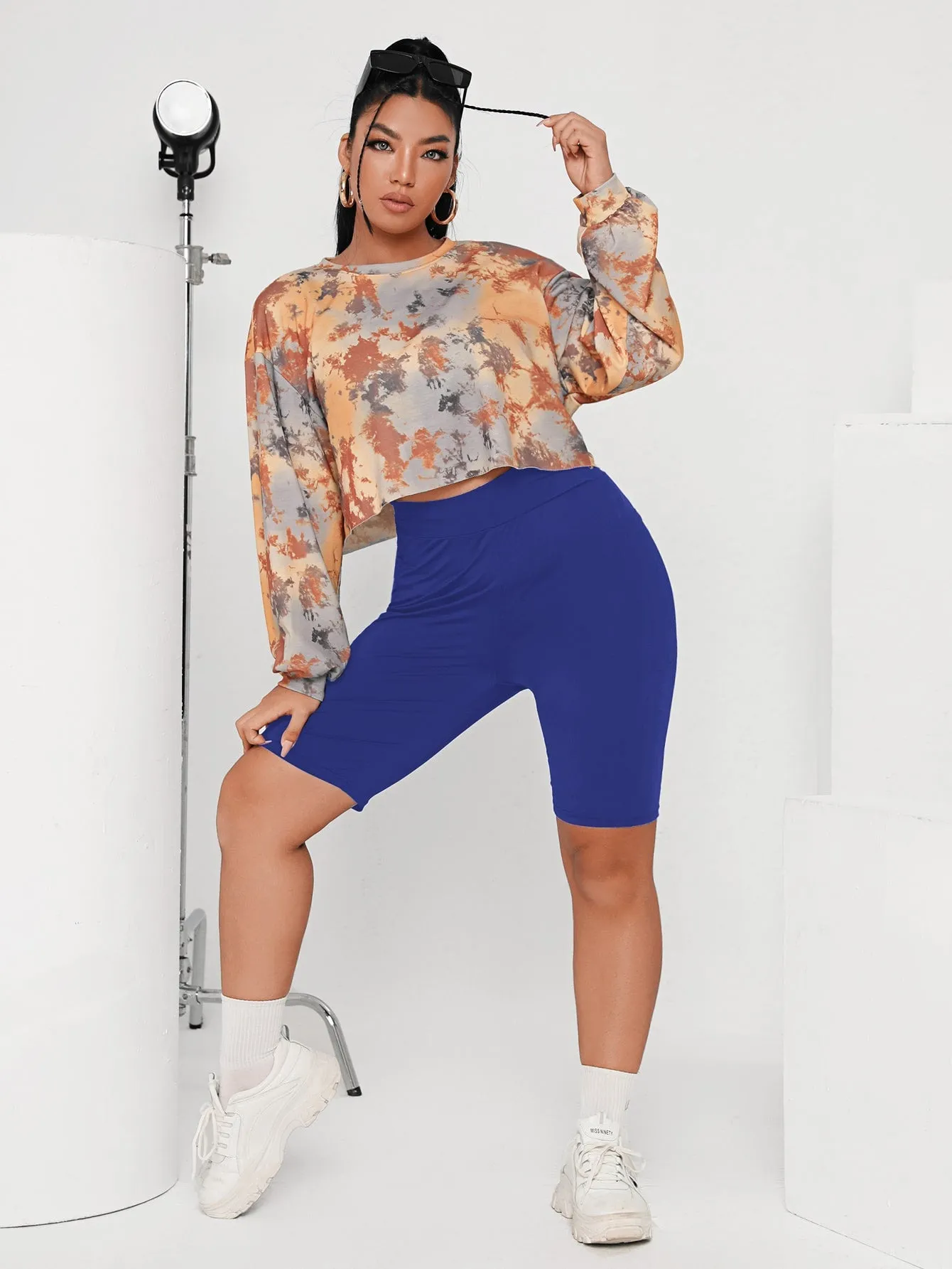 Plain Pocket Short Plus Size Leggings