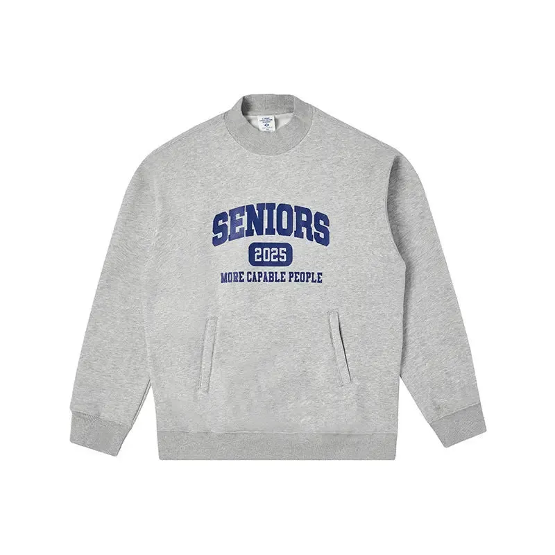 Printed Turtleneck Fleece Sweater