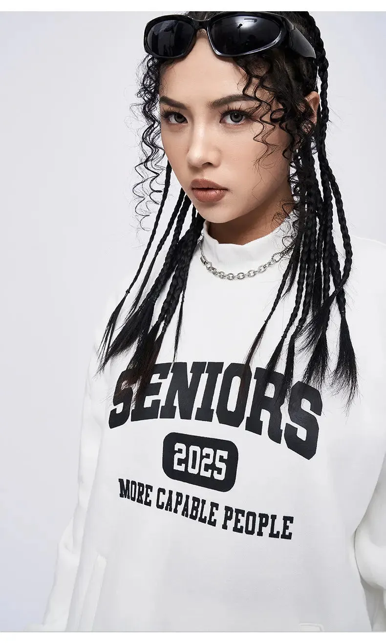 Printed Turtleneck Fleece Sweater