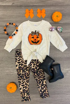 Pumpkin Leopard Legging Set