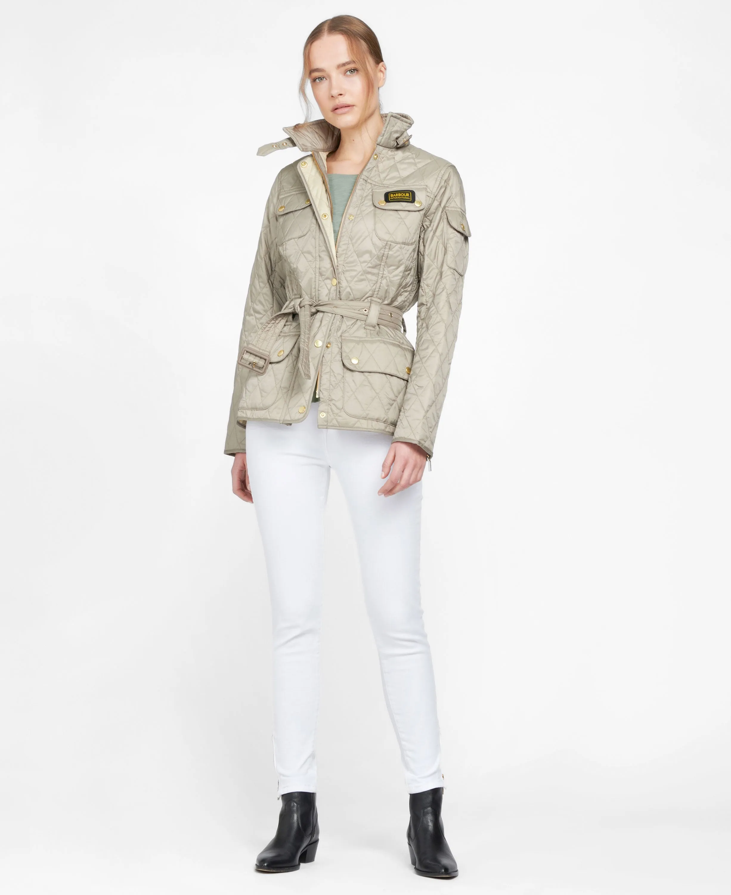 Quilted Jacket - Taupe/Pearl