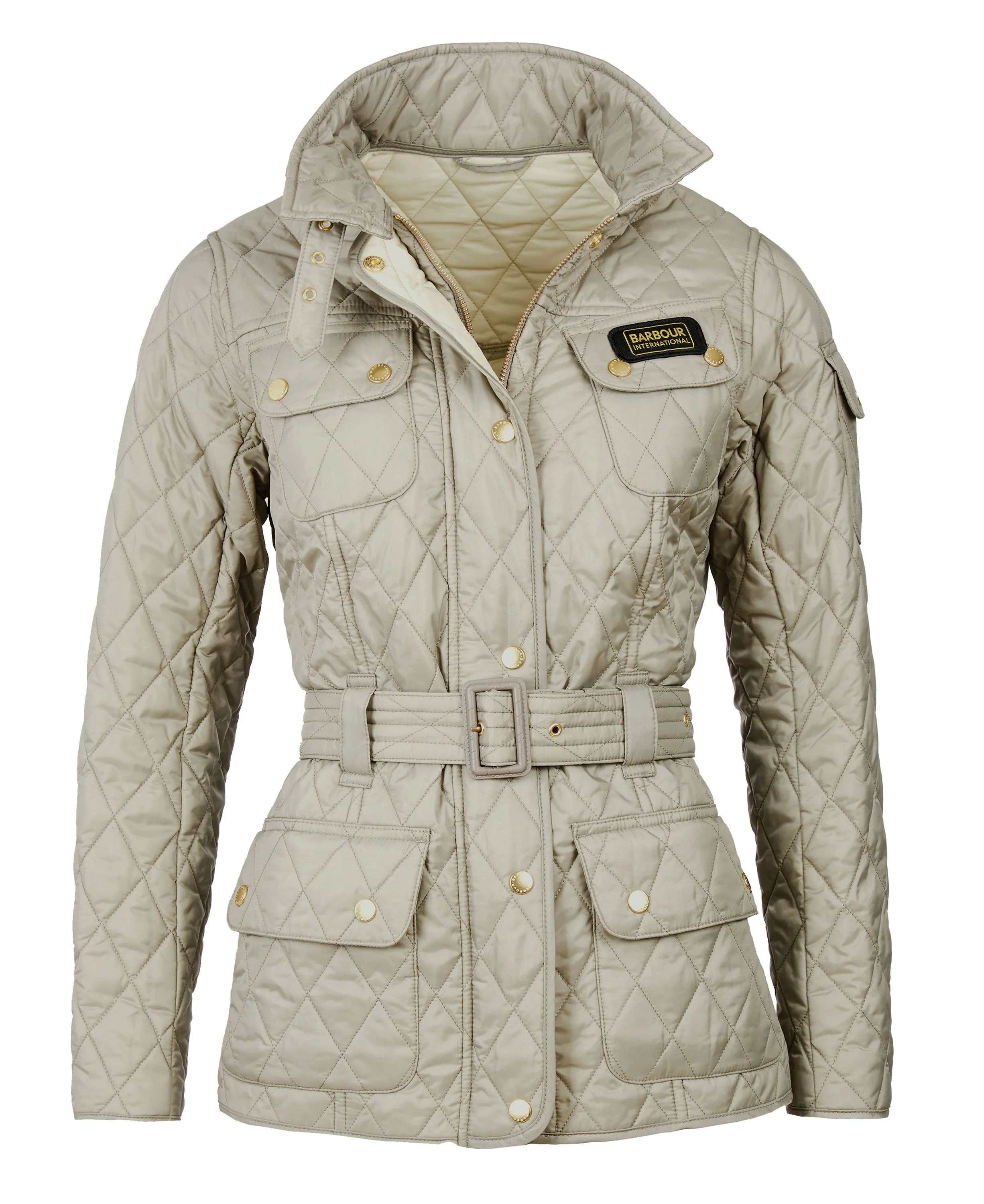 Quilted Jacket - Taupe/Pearl