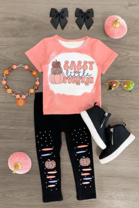 "Sassy Little Pumpkin" Pink Legging Set