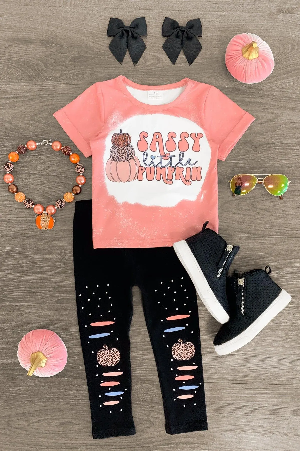 "Sassy Little Pumpkin" Pink Legging Set