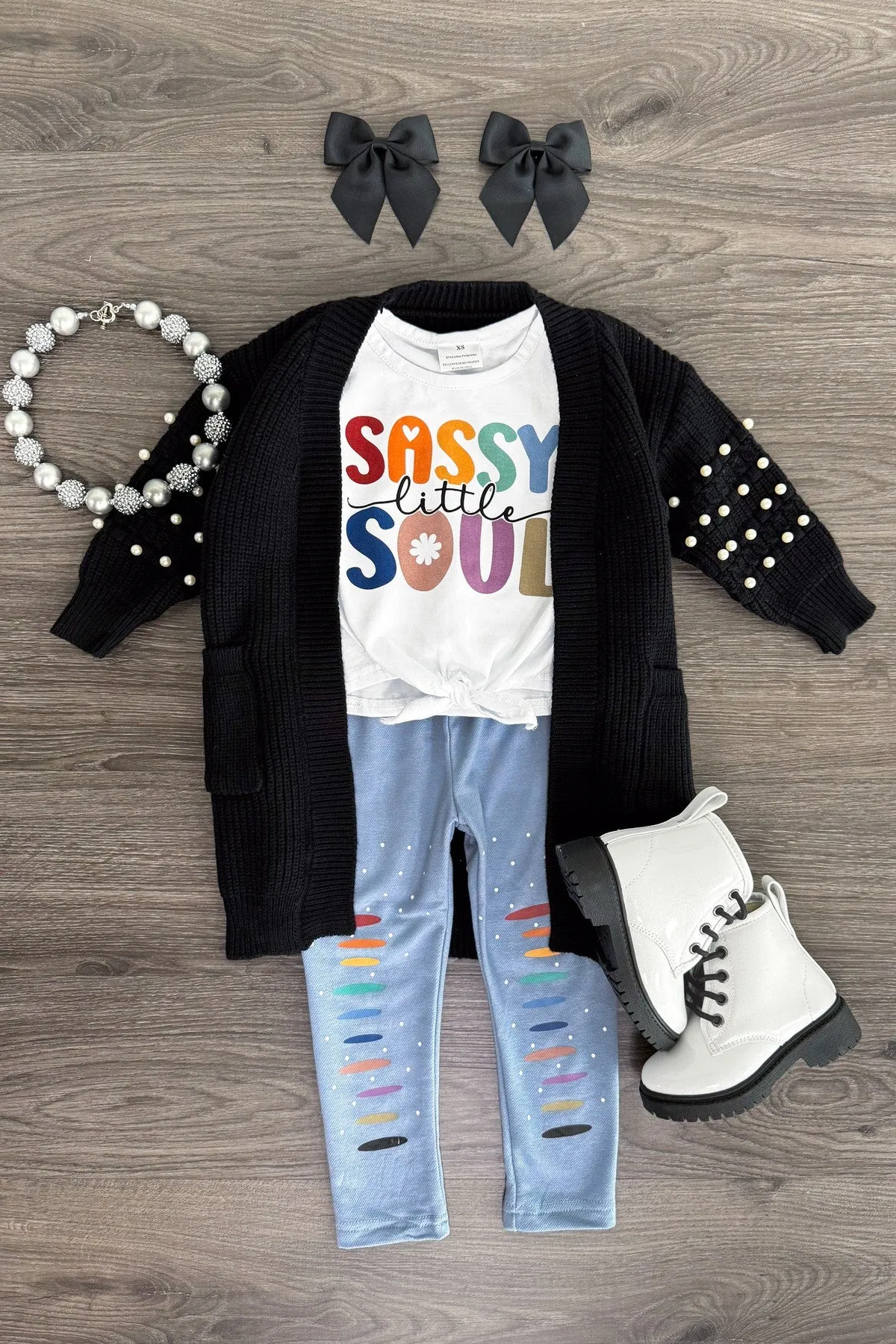 "Sassy Little Soul" Light Blue Legging Set