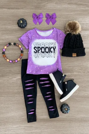 "Spooky Spooky Spooky" Purple Legging Set
