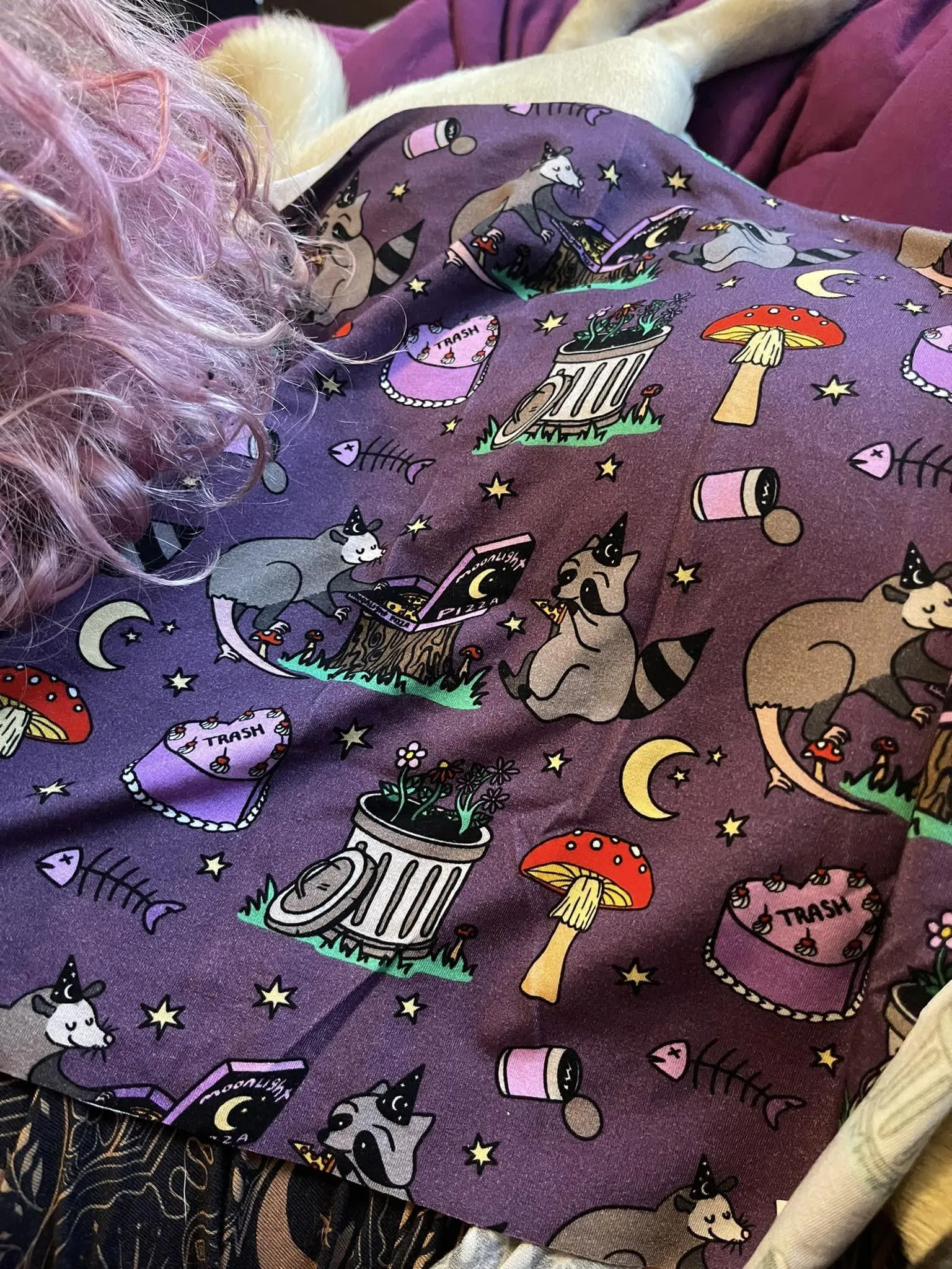 Ready to Ship- Bestie Trash Party Two Piece Bamboo Set! Opossum   Raccoon   Bats! Witchy Birthday!