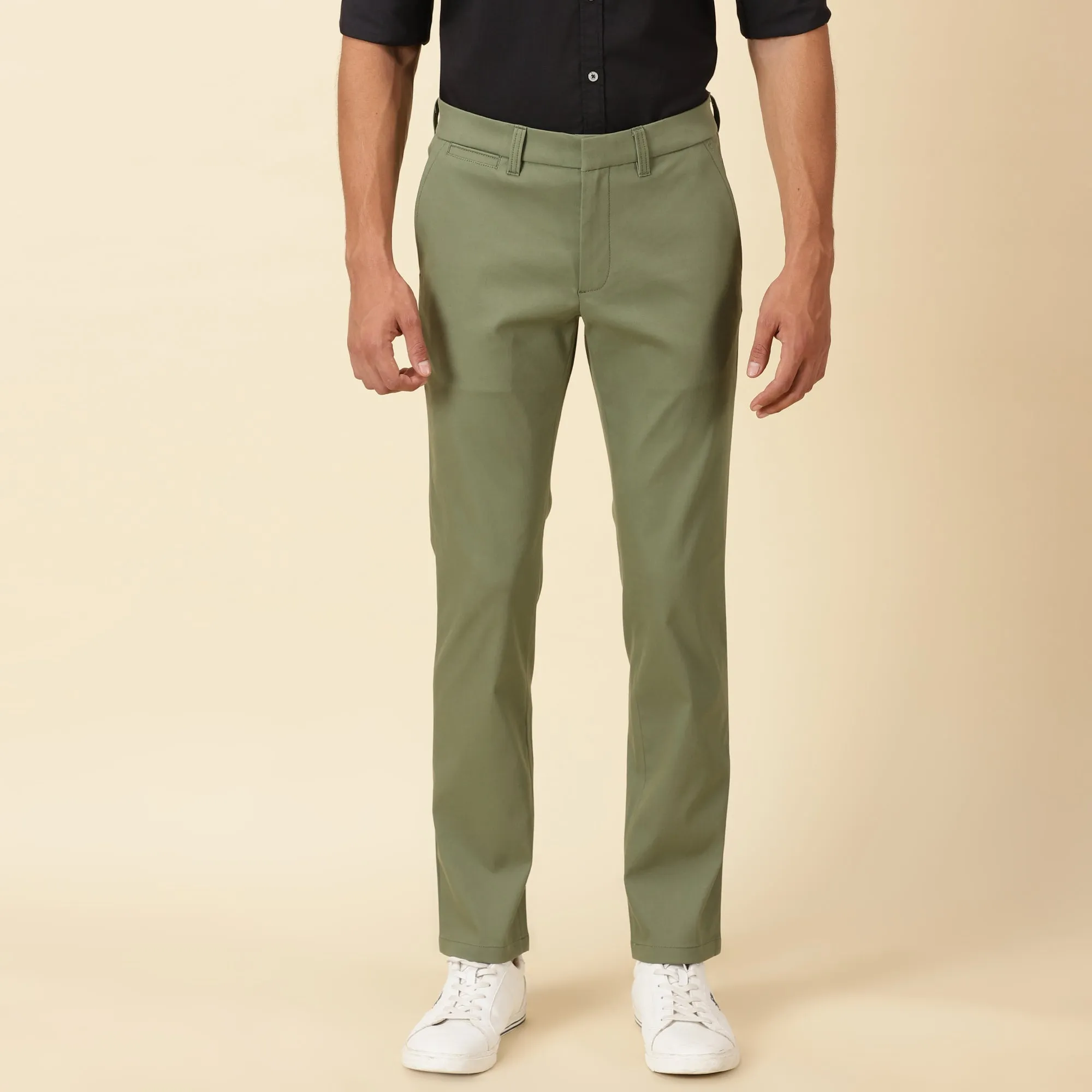 Regular Fit Luxe Chinos - Olivine Green