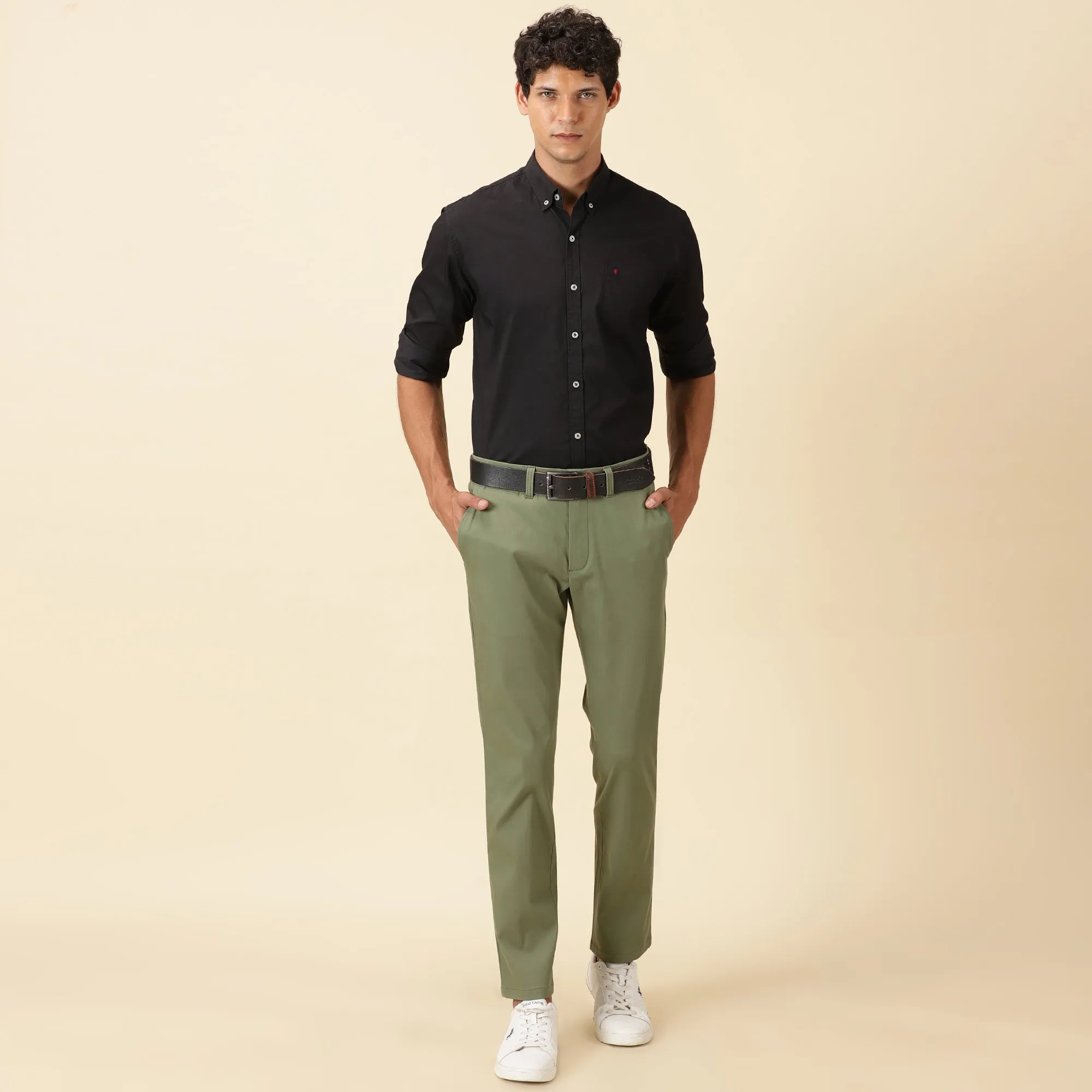 Regular Fit Luxe Chinos - Olivine Green