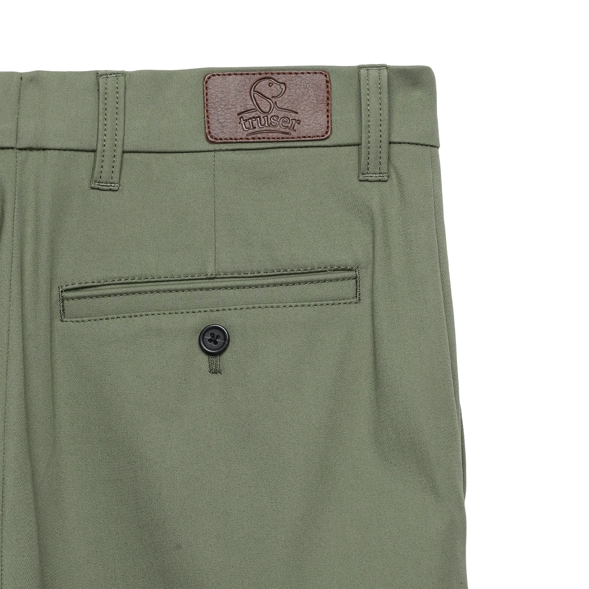 Regular Fit Luxe Chinos - Olivine Green