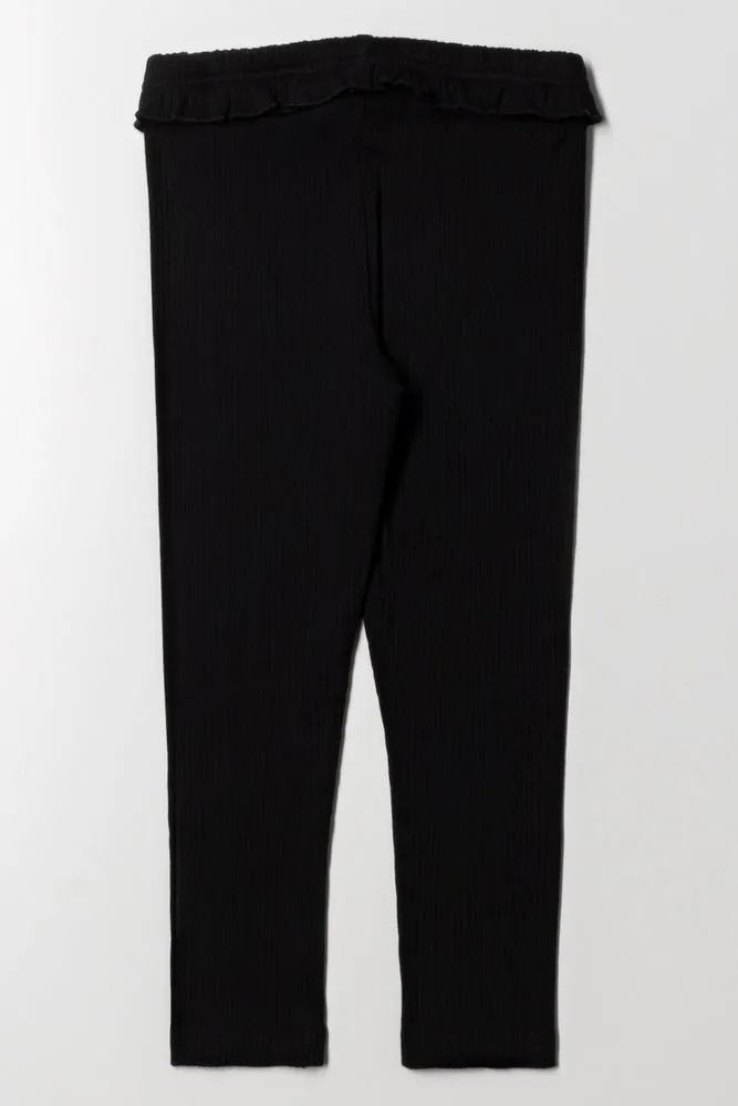 Rib  Leggings Black