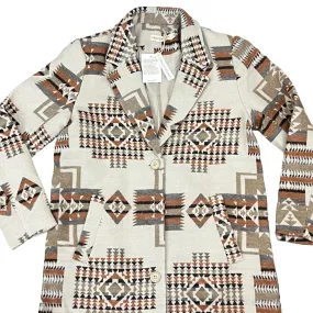 Rust Aztec Print Pea Coat Size Small